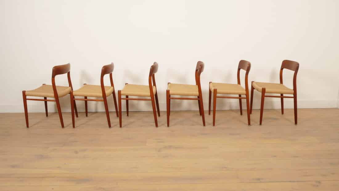6 X Vintage Eetkamerstoelen Niels Otto Mller Model 75 Teak