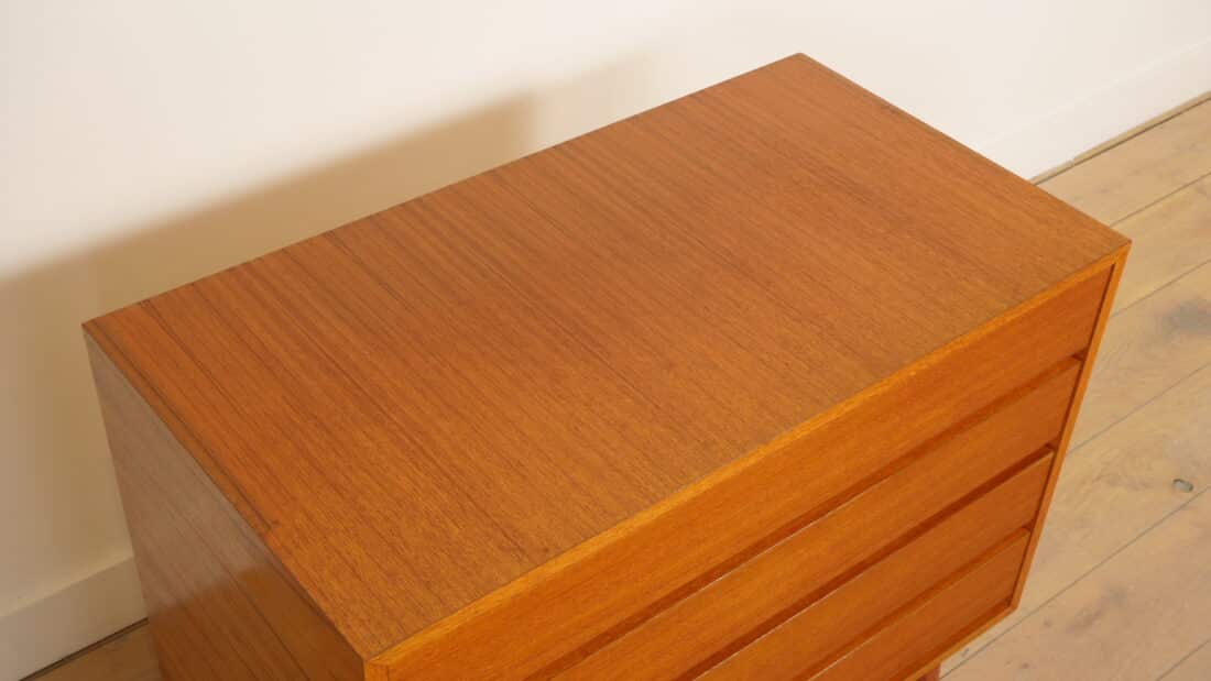 Vintage Ladekast 4 Lades Teak
