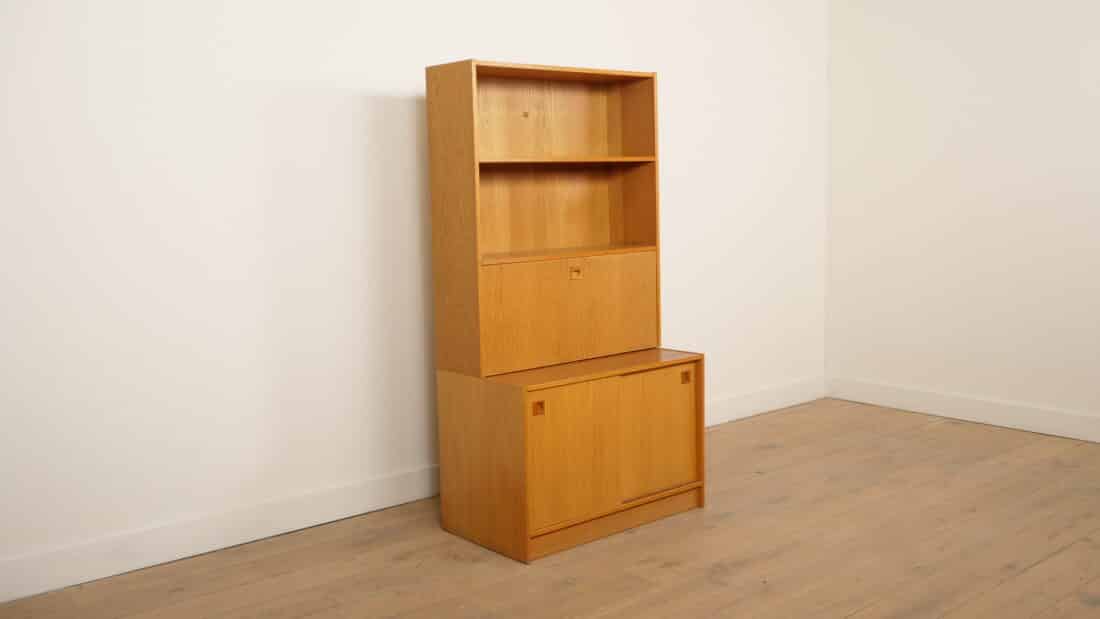 Vintage Wandkast Boekenkast Eiken