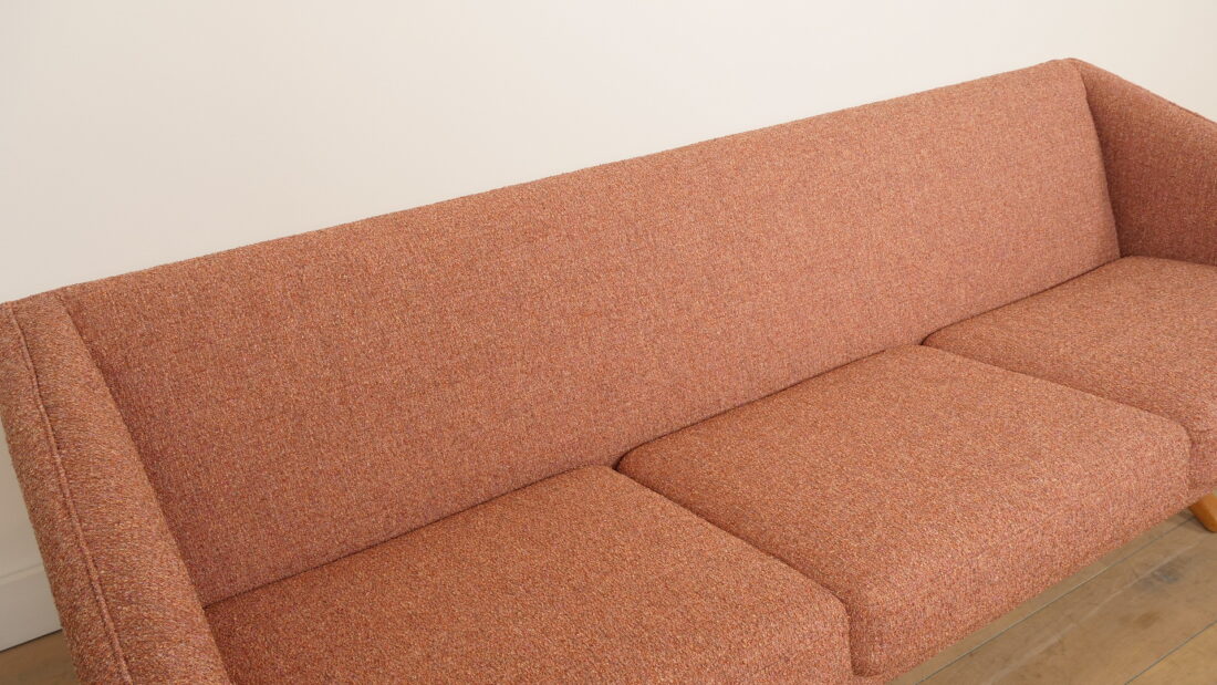 Vintage Bank 3 Zits Illum Wikkels Ml 90 Roze Opnieuw Gestoffeerd