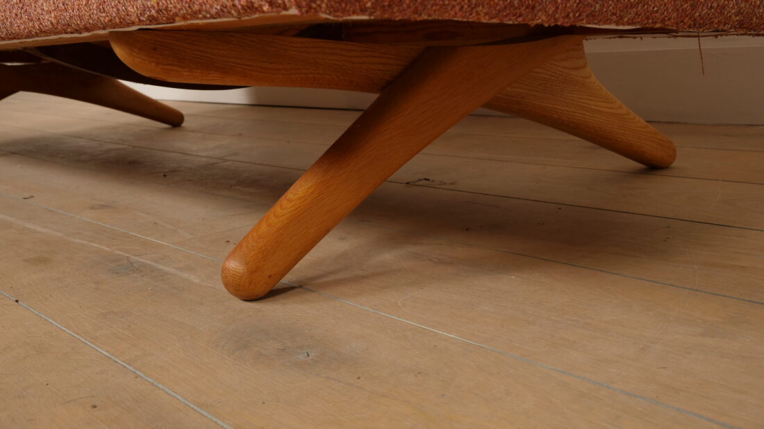 Vintage Bank 3 Zits Illum Wikkels Ml 90 Roze Opnieuw Gestoffeerd