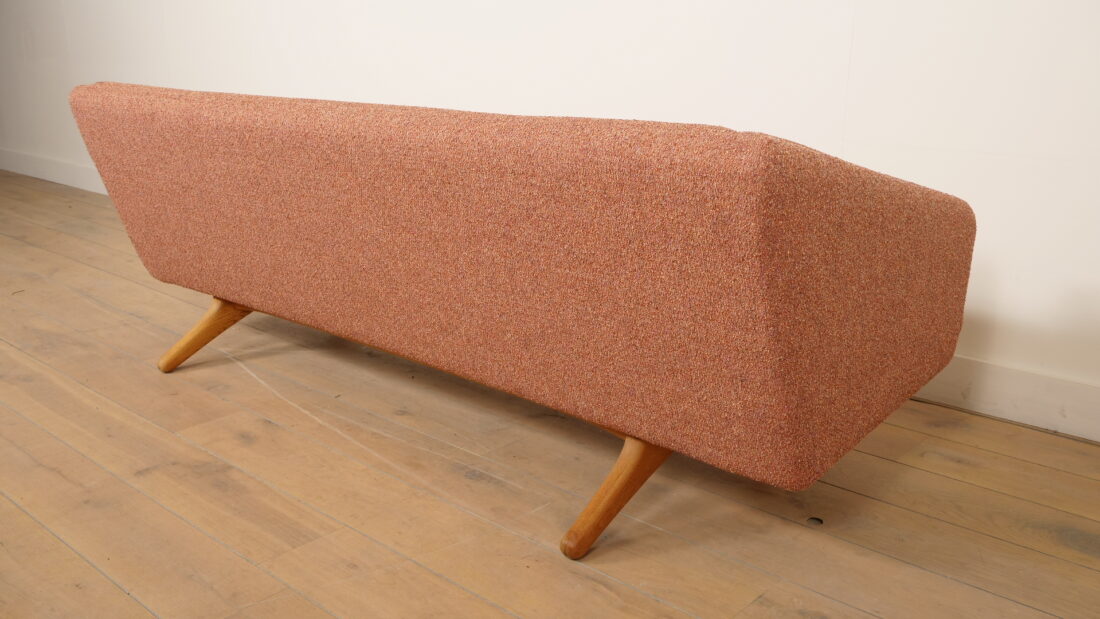 Vintage Bank 3 Zits Illum Wikkels Ml 90 Roze Opnieuw Gestoffeerd