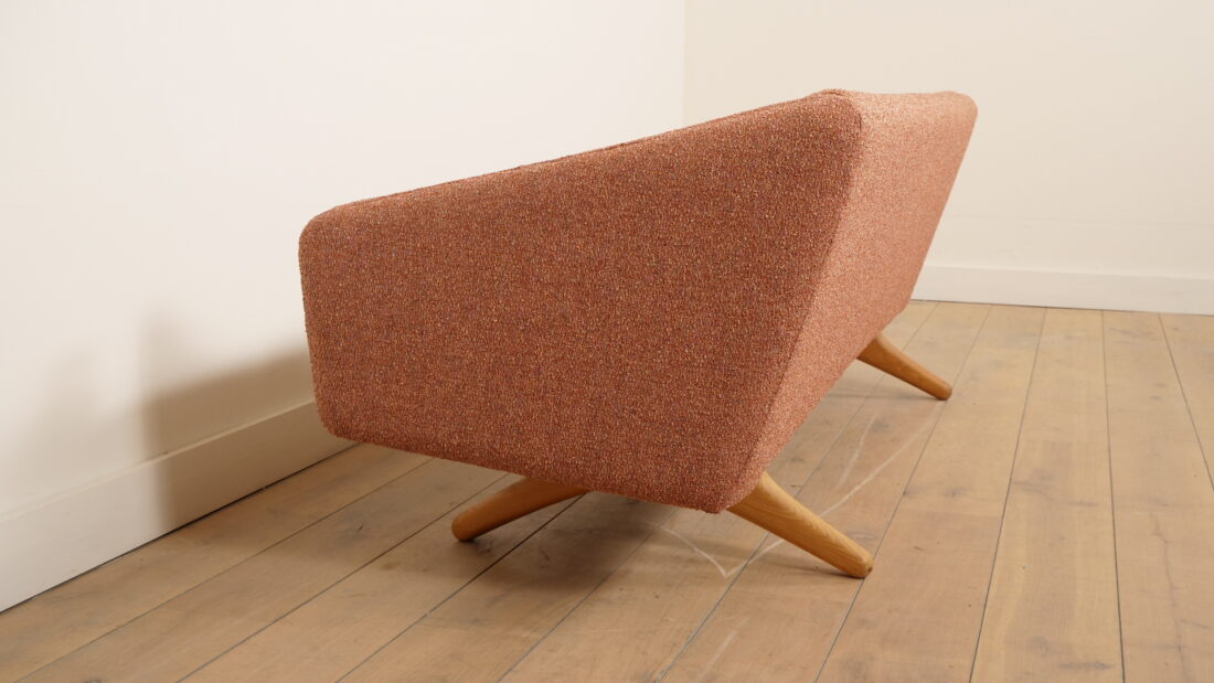 Vintage Bank 3 Zits Illum Wikkels Ml 90 Roze Opnieuw Gestoffeerd