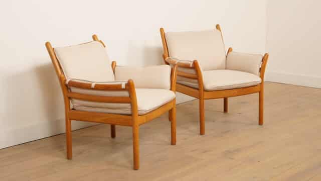 Set Van 2 Vintage Fauteuils Illum Wikkels Voor Silkeborg Model Genius Teak