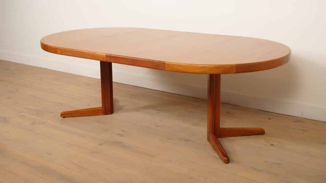 Vintage Ronde Eettafel Uitschuifbaar Bramin Teak