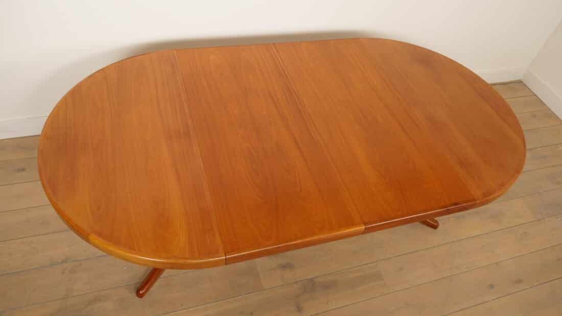 Vintage Ronde Eettafel Uitschuifbaar Bramin Teak