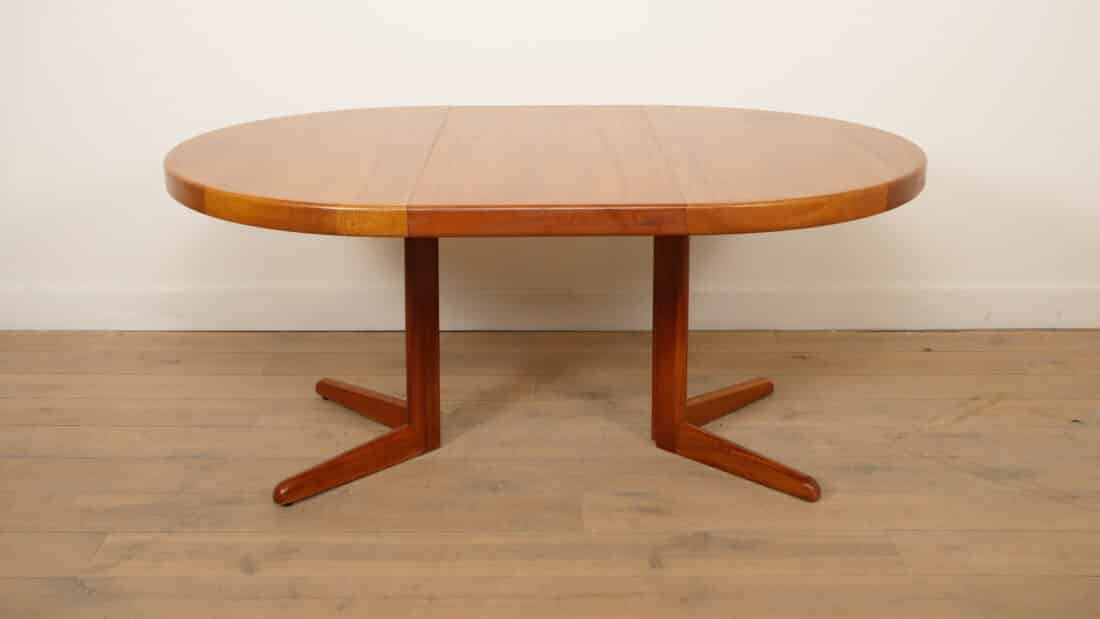 Vintage Ronde Eettafel Uitschuifbaar Bramin Teak