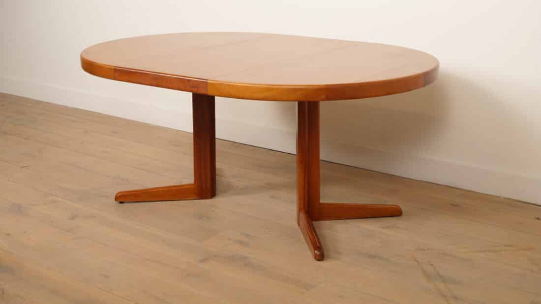 Vintage Ronde Eettafel Uitschuifbaar Bramin Teak