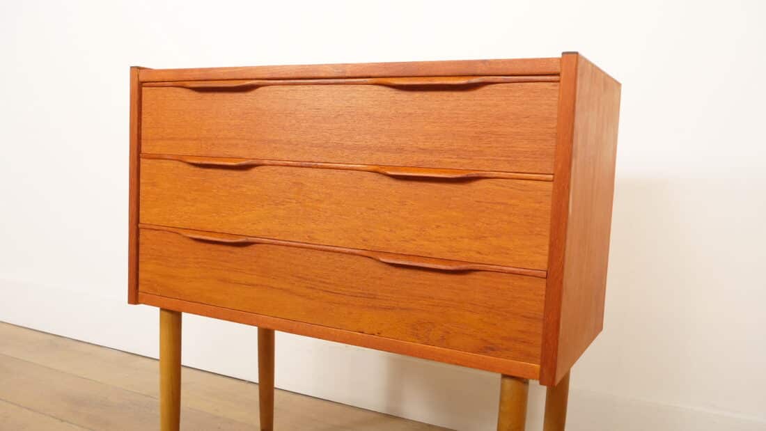 Vintage Ladekast 3 Lades Nachtkastje