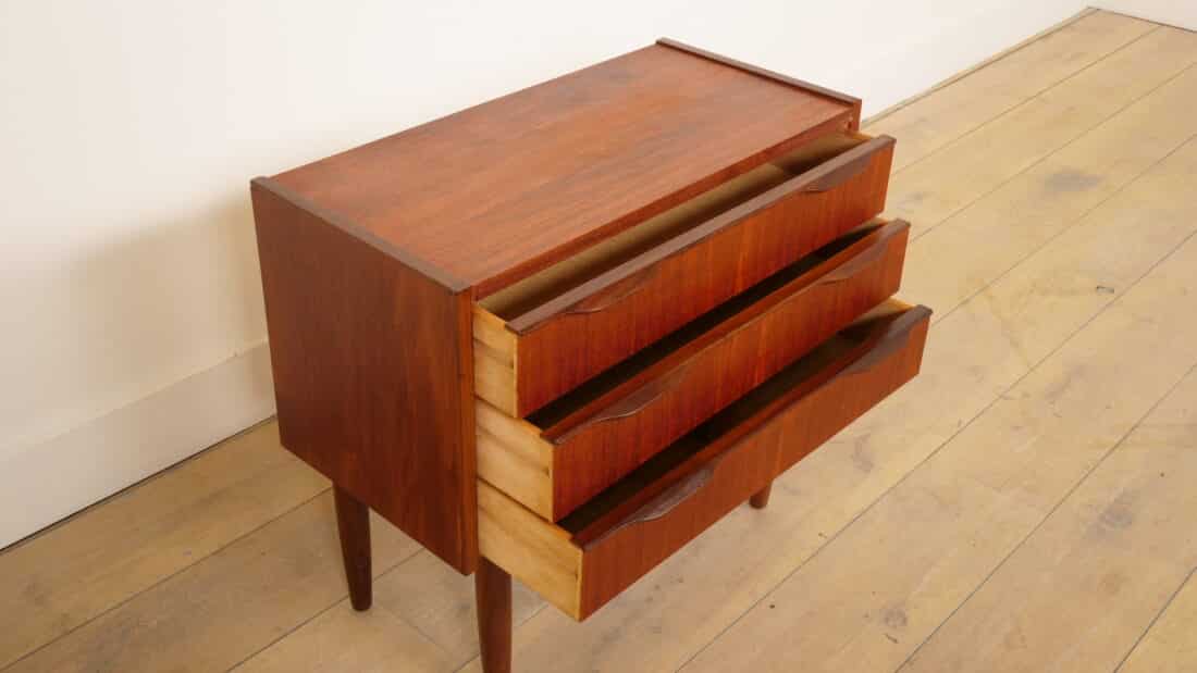 Vintage Ladekast 3 Lades Nachtkastje