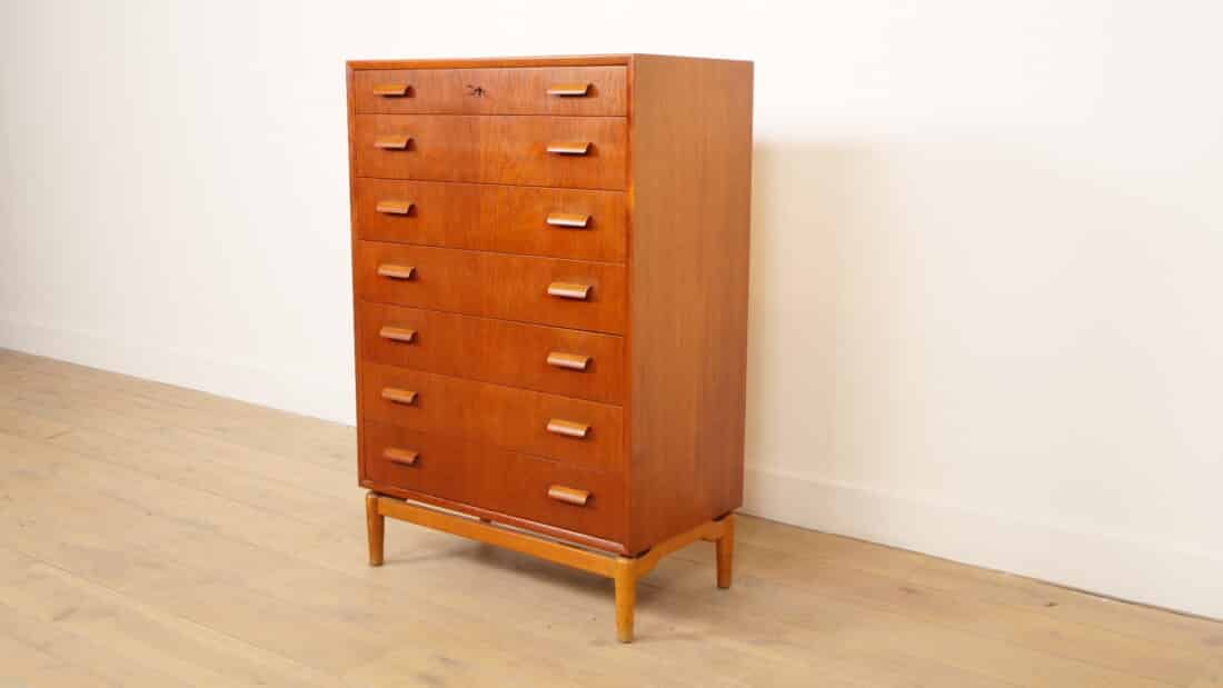 Vintage Deense Ladekast Teak 7 Lades 111 Cm Vintage Deense Ladekast Teak 7 Lades 111 Cm