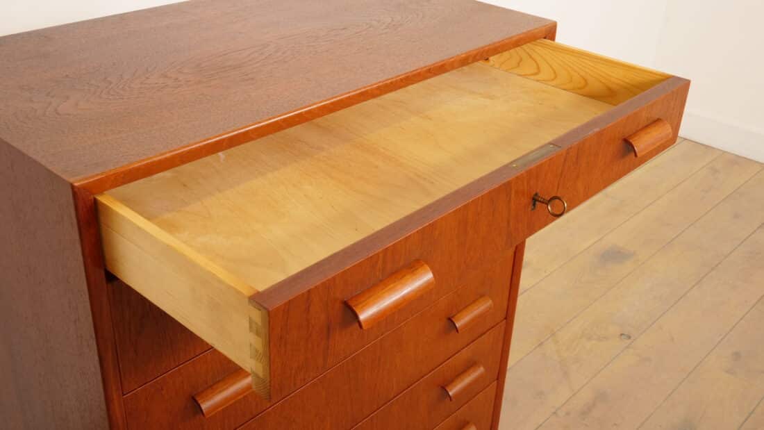 Vintage Deense Ladekast Teak 7 Lades 111 Cm Vintage Deense Ladekast Teak 7 Lades 111 Cm