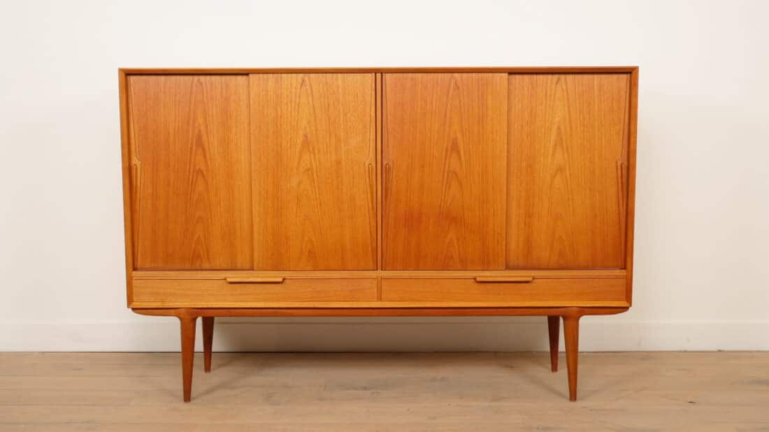 Vintage Kast Deens Design Schuifdeuren Gunni Omann 180 Cm