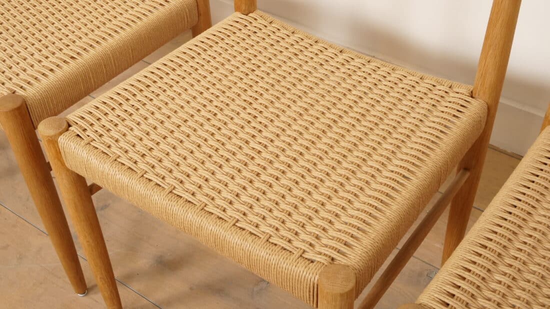 4 X Eetkamerstoel Bramin H W Klein Gezeept Eiken Gerestaureerd