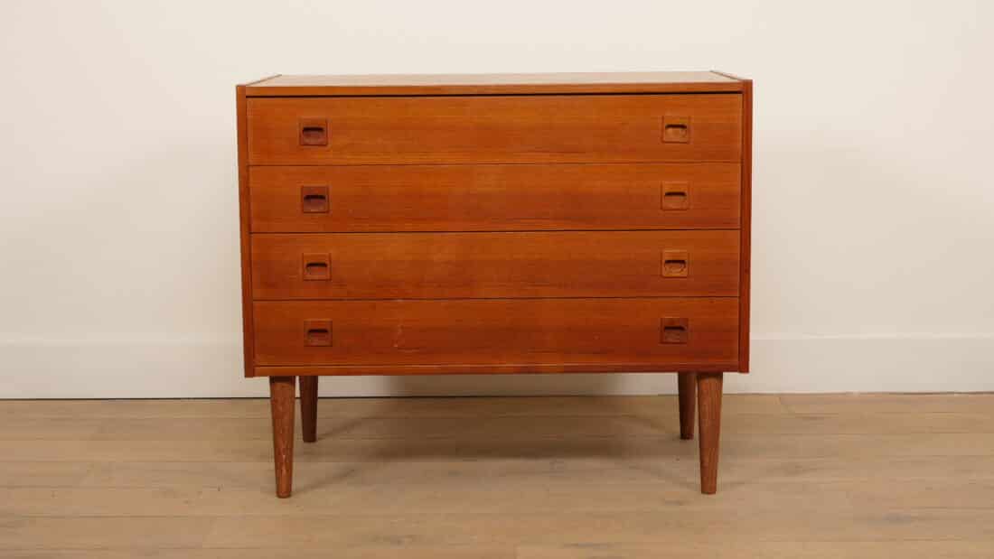 Vintage Ladekast 4 Lades Teak Vintage Ladekast 4 Lades Teak