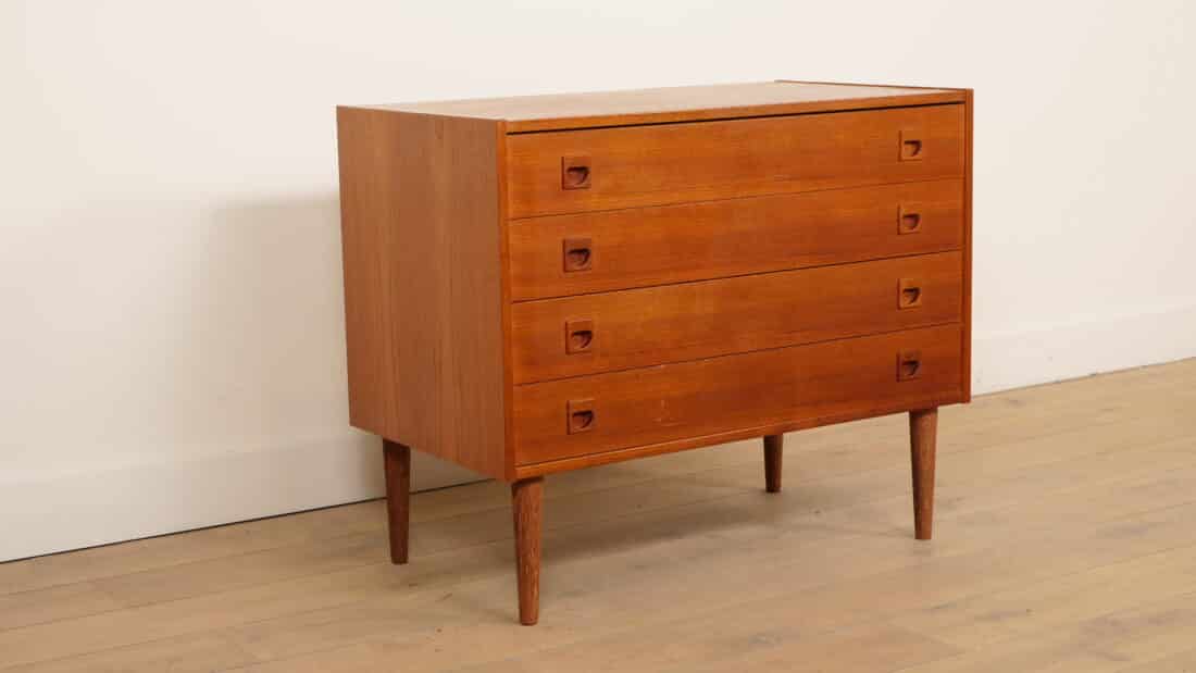 Vintage Ladekast 4 Lades Teak Vintage Ladekast 4 Lades Teak