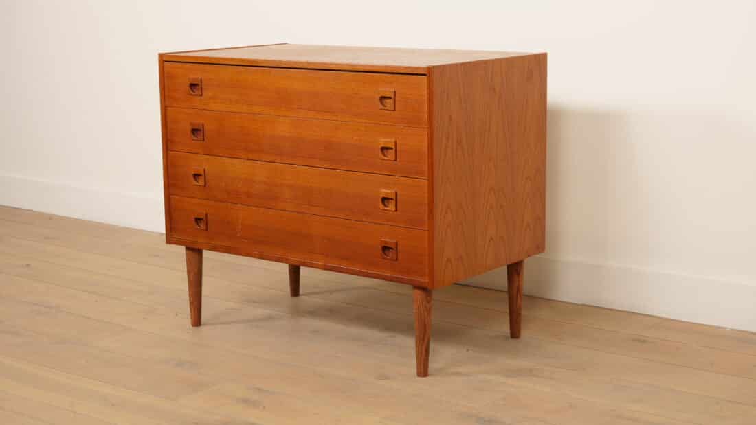 Vintage Ladekast 4 Lades Teak Vintage Ladekast 4 Lades Teak