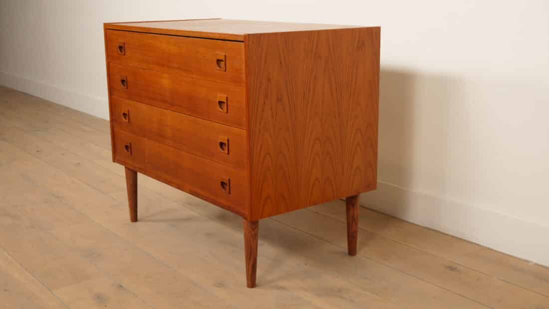 Vintage Ladekast 4 Lades Teak Vintage Ladekast 4 Lades Teak