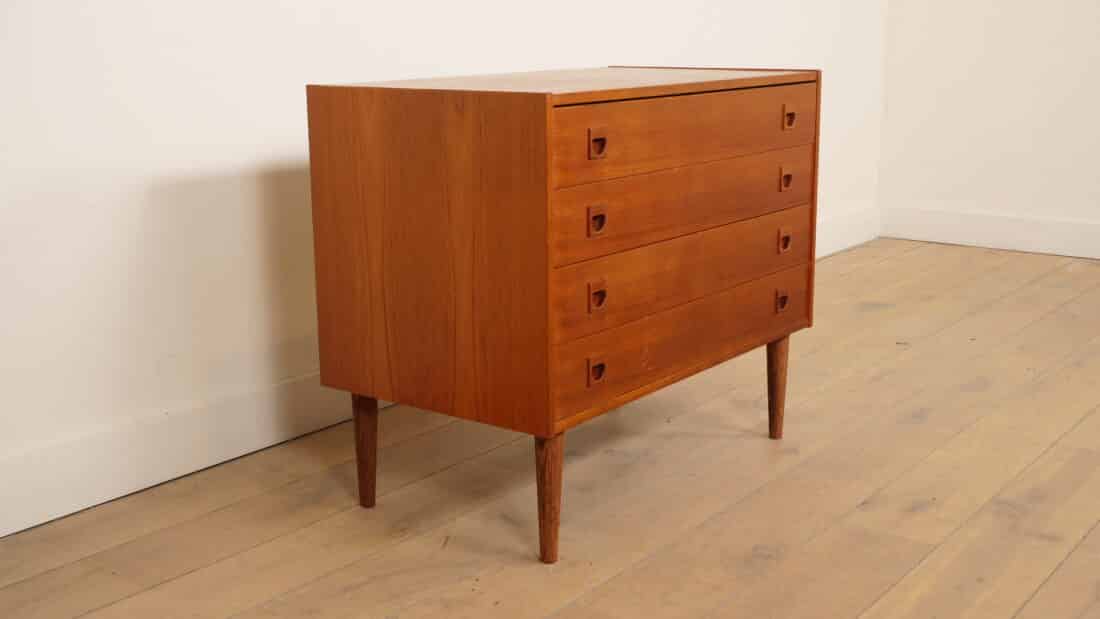 Vintage Ladekast 4 Lades Teak Vintage Ladekast 4 Lades Teak