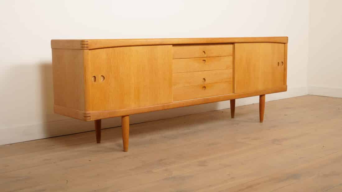 Vintage Dressoir Eiken Bramin H W Klein 225 Cm