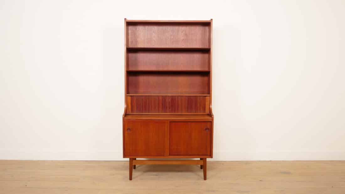 Vintage Boekenkast Secretaire Teak Johannes Sorth