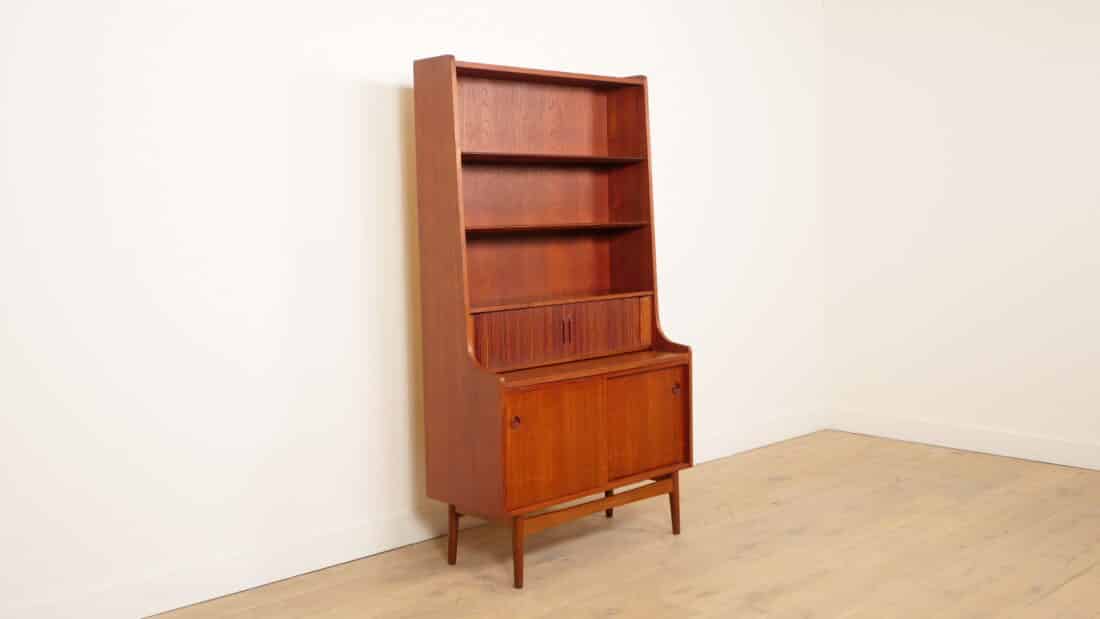 Vintage Boekenkast Secretaire Teak Johannes Sorth