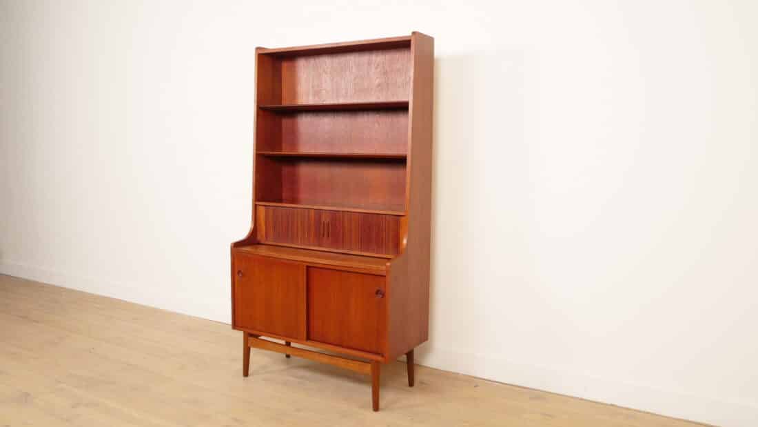Vintage Boekenkast Secretaire Teak Johannes Sorth
