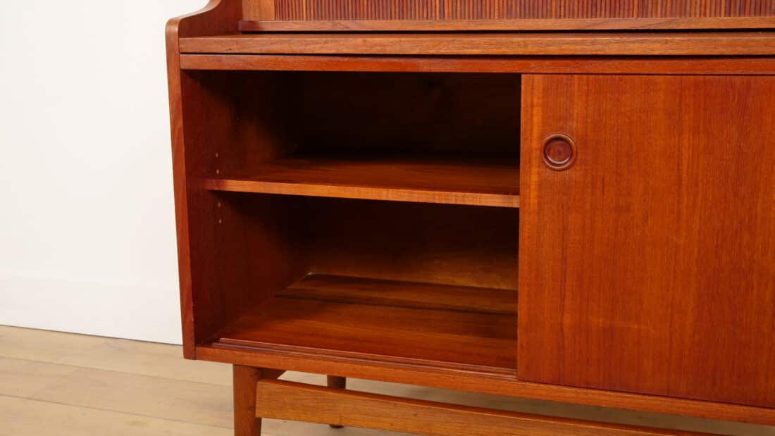 Vintage Boekenkast Secretaire Teak Johannes Sorth