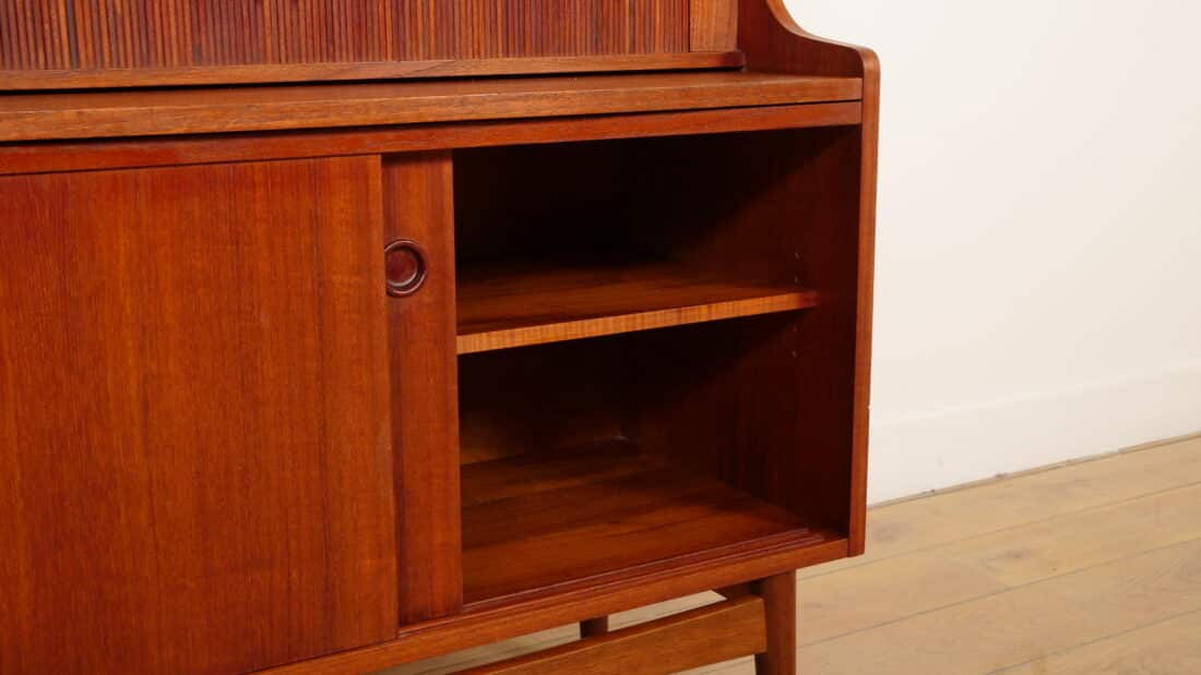 Vintage Boekenkast Secretaire Teak Johannes Sorth