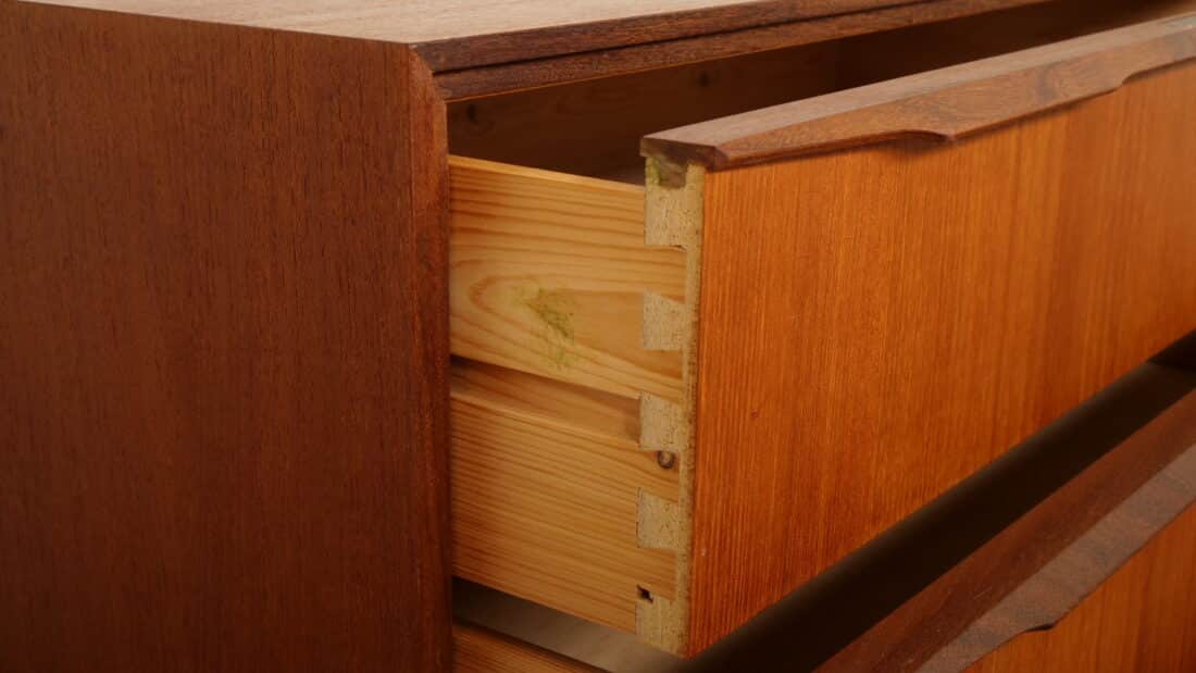 Vintage Deense Ladekast Teak 3 Lades