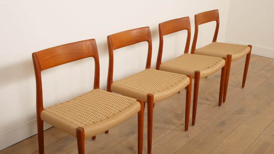 4 X Vintage Eetkamerstoelen Niels Otto Mller Model 77