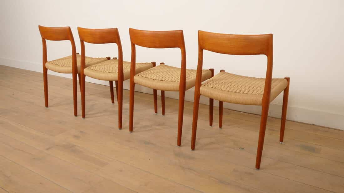 4 X Vintage Eetkamerstoelen Niels Otto Mller Model 77