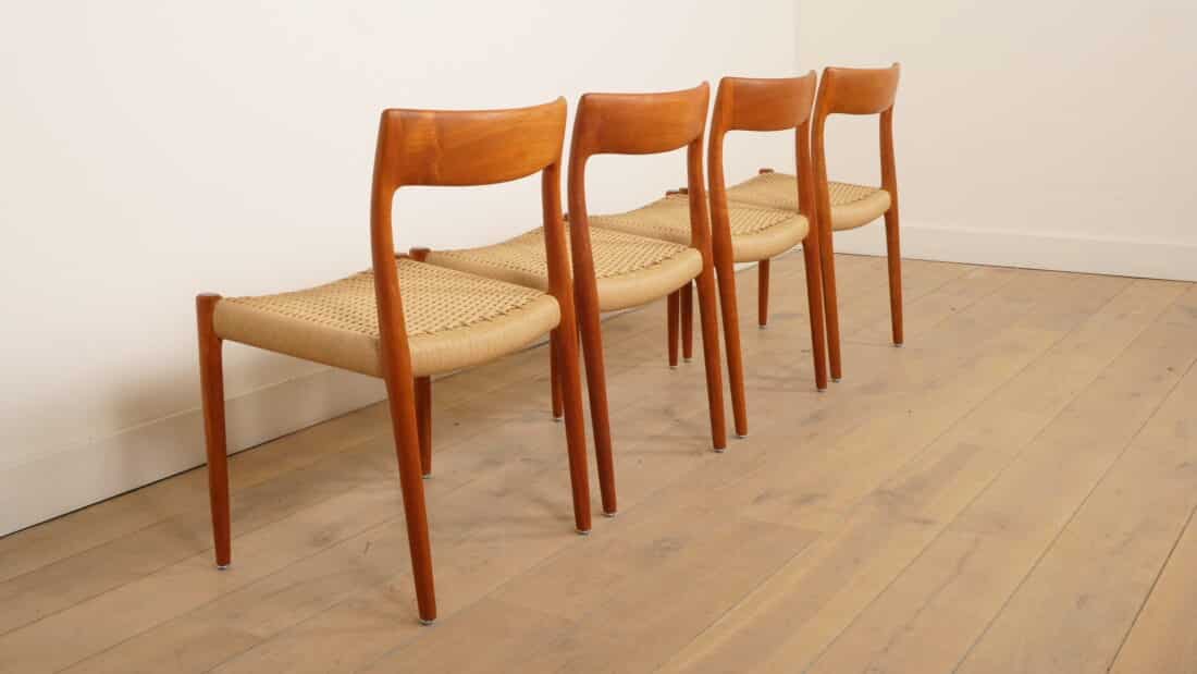 4 X Vintage Eetkamerstoelen Niels Otto Mller Model 77