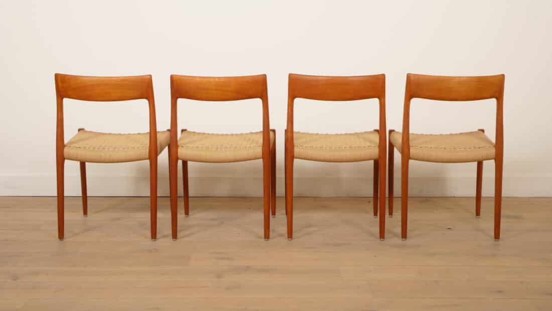 4 X Vintage Eetkamerstoelen Niels Otto Mller Model 77