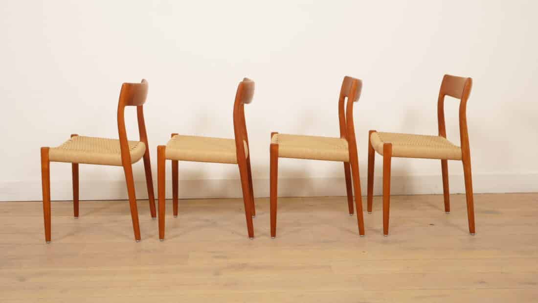 4 X Vintage Eetkamerstoelen Niels Otto Mller Model 77
