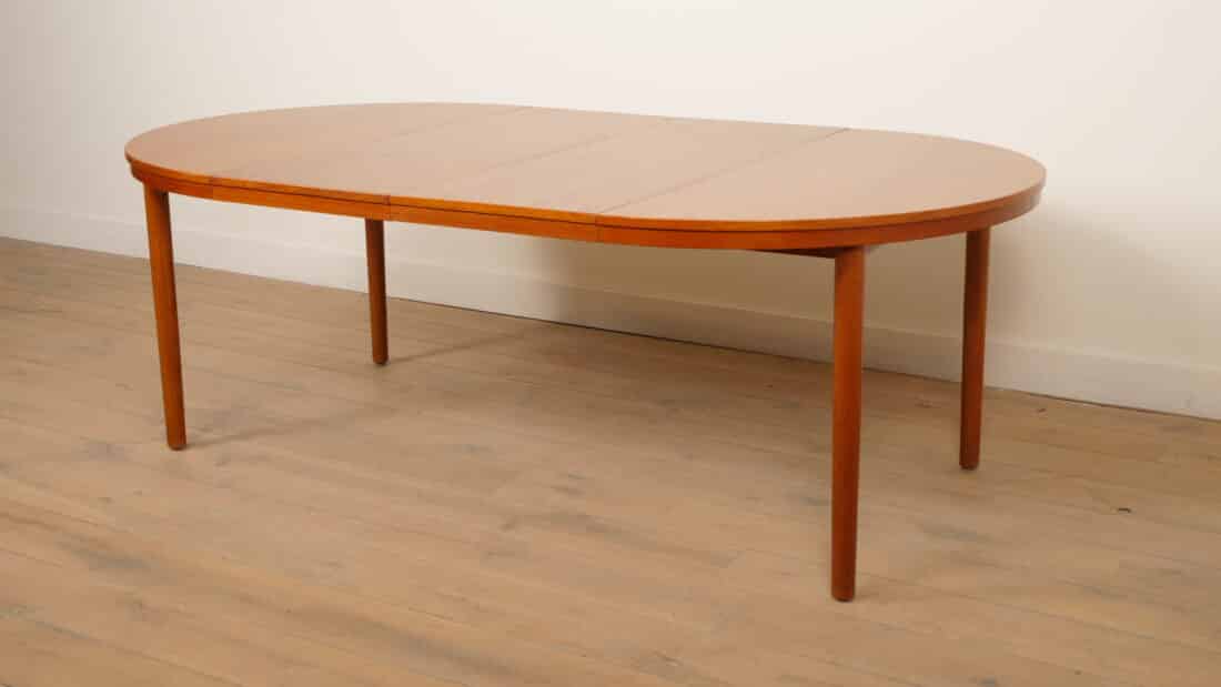 Vintage Ronde Eettafel Teak Uitschuifbaar 120 8211 210 Cm Vintage Ronde Eettafel Teak Uitschuifbaar 120 8211 210 Cm