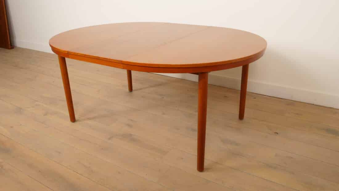 Vintage Ronde Eettafel Teak Uitschuifbaar 120 8211 210 Cm Vintage Ronde Eettafel Teak Uitschuifbaar 120 8211 210 Cm