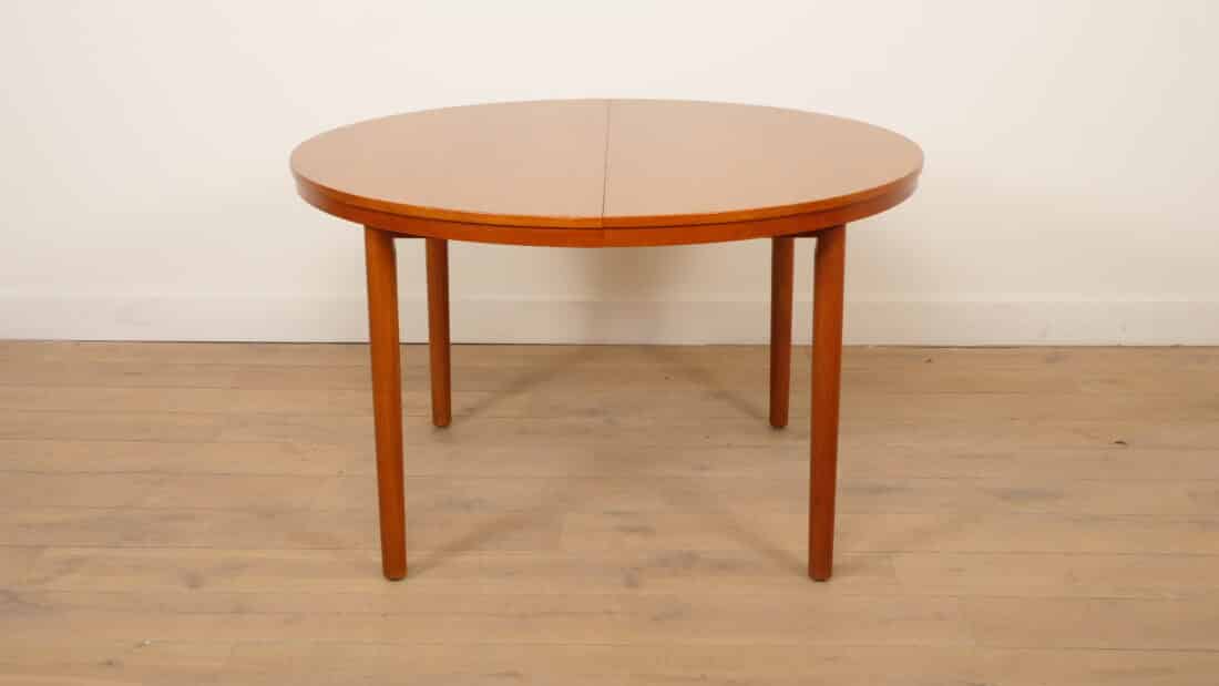 Vintage Ronde Eettafel Teak Uitschuifbaar 120 8211 210 Cm Vintage Ronde Eettafel Teak Uitschuifbaar 120 8211 210 Cm