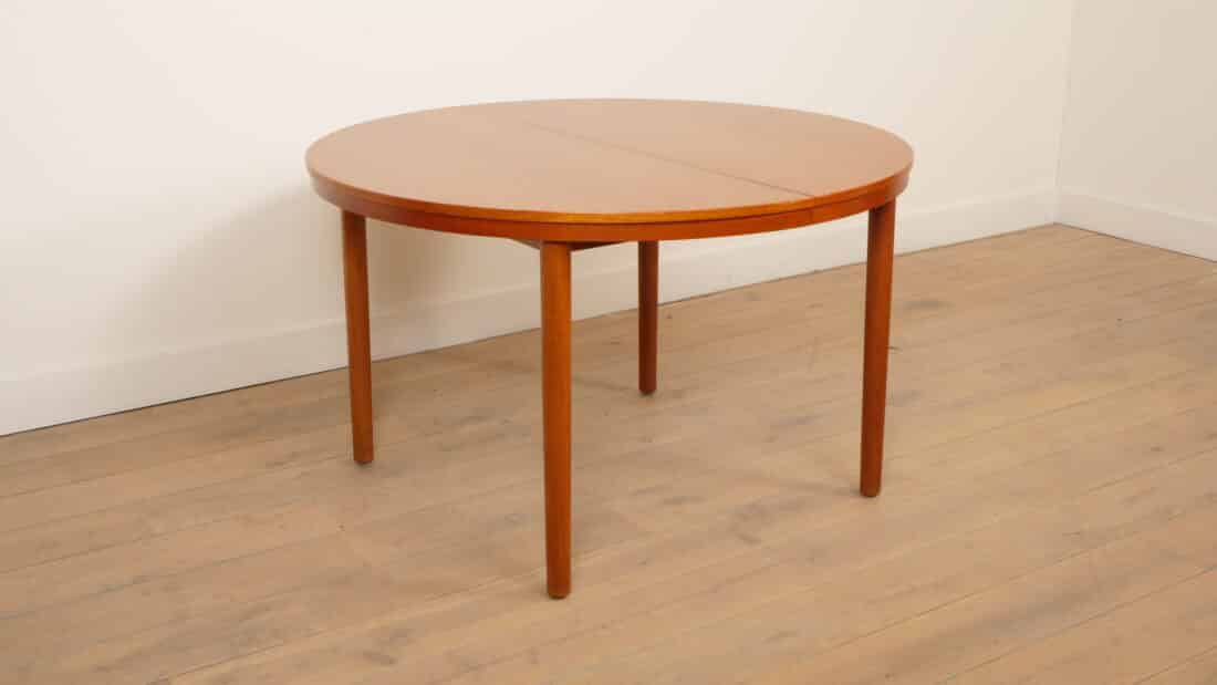 Vintage Ronde Eettafel Teak Uitschuifbaar 120 8211 210 Cm Vintage Ronde Eettafel Teak Uitschuifbaar 120 8211 210 Cm