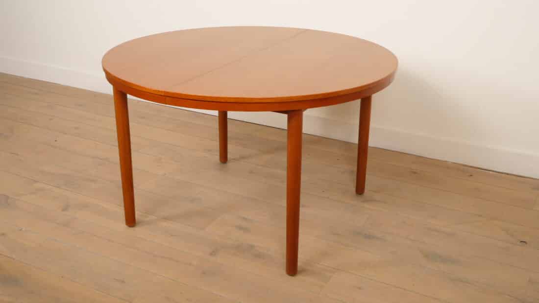 Vintage Ronde Eettafel Teak Uitschuifbaar 120 8211 210 Cm Vintage Ronde Eettafel Teak Uitschuifbaar 120 8211 210 Cm