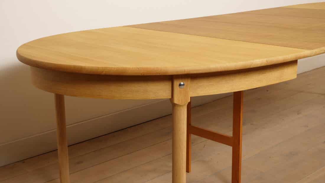 Vintage Ovalen Eettafel Eiken Uitschuifbaar 3 Uitschuifbladen