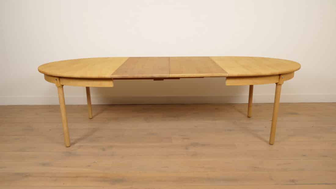 Vintage Ovalen Eettafel Eiken Uitschuifbaar 3 Uitschuifbladen