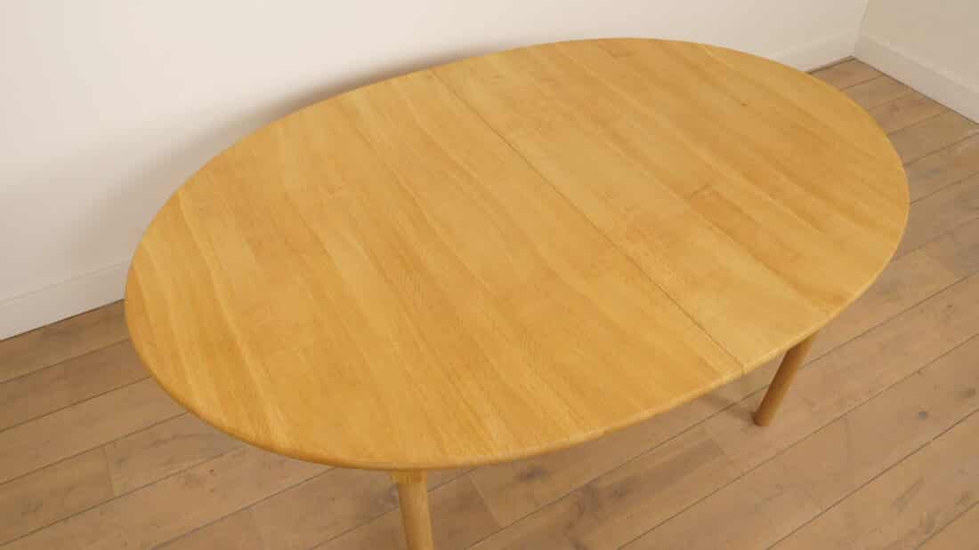 Vintage Ovalen Eettafel Eiken Uitschuifbaar 3 Uitschuifbladen