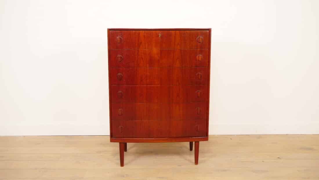 Vintage Ladekast 6 Lades 120 Cm Teak Henning Kjaernulf