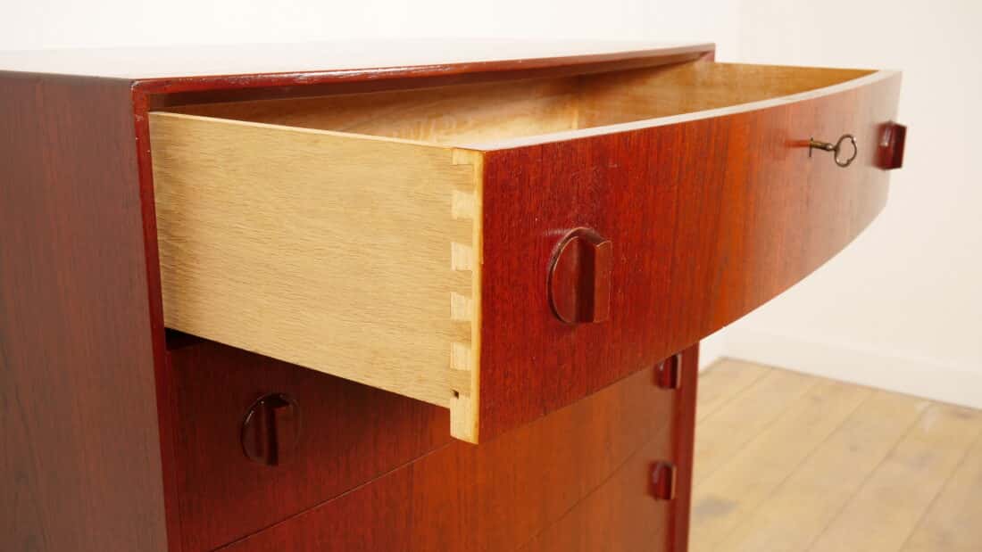 Vintage Ladekast 6 Lades 120 Cm Teak Henning Kjaernulf