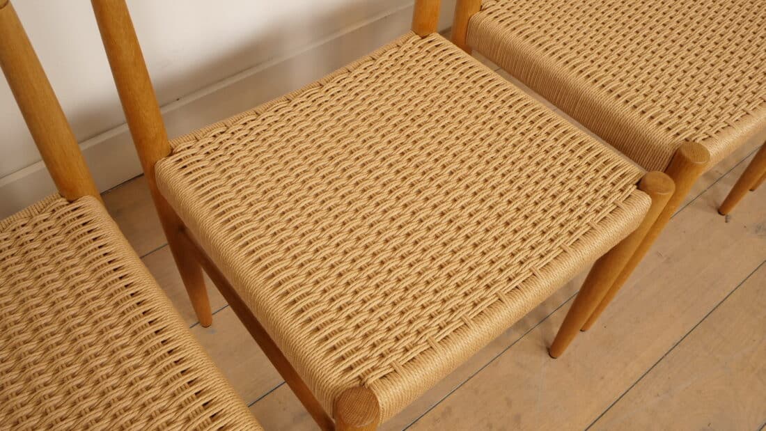 6 X Eetkamerstoel Bramin H W Klein Gezeept Eiken Gerestaureerd