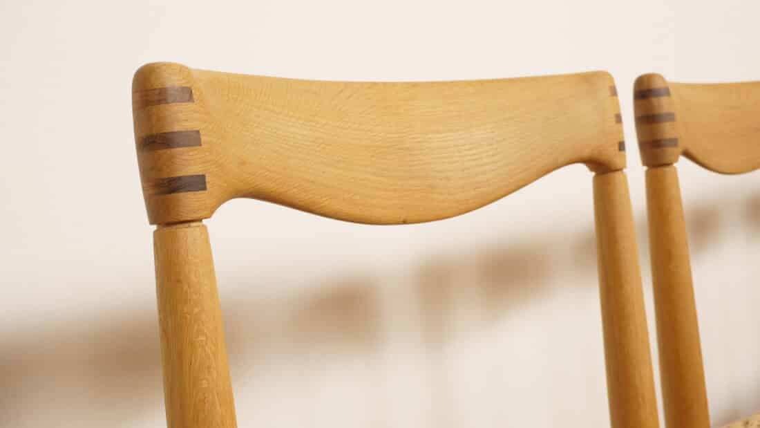 6 X Eetkamerstoel Bramin H W Klein Gezeept Eiken Gerestaureerd