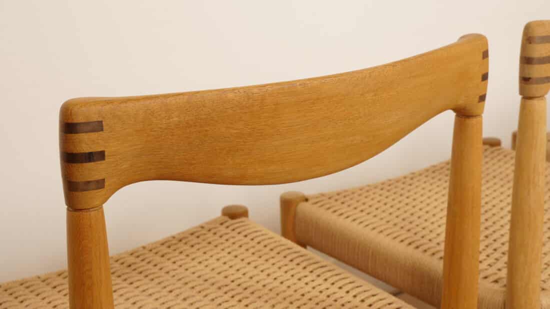 6 X Eetkamerstoel Bramin H W Klein Gezeept Eiken Gerestaureerd