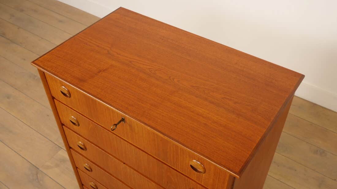 Vintage Ladekast 6 Lades 104 Cm Teak