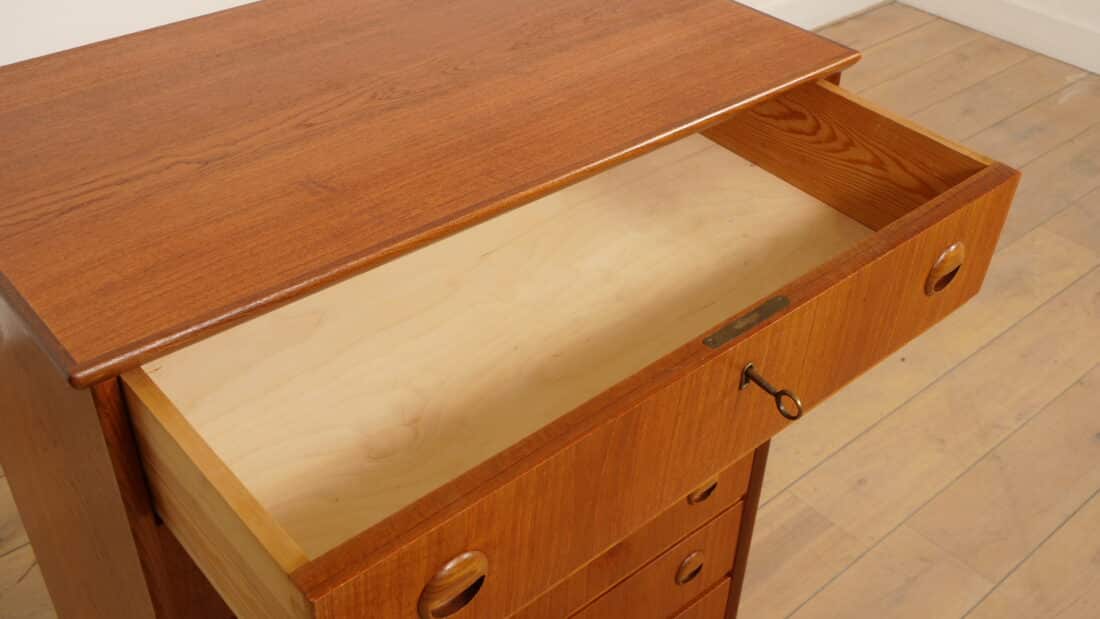 Vintage Ladekast 6 Lades 104 Cm Teak